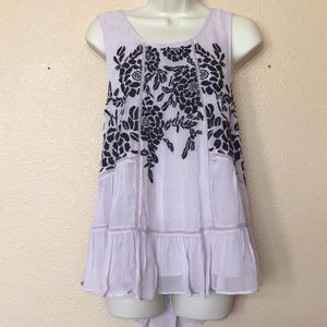 Anthropologie Floreat Lavender Boho Blouse Med